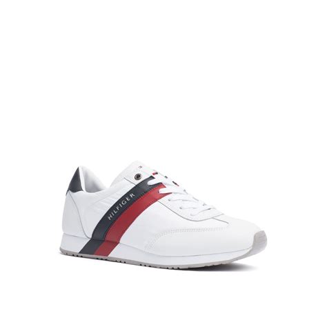 sneakers tommy hilfiger hombre|tommy hilfiger white striped sneakers.